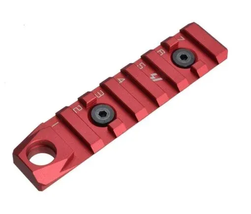 Strike Industries 7-Slot Link Rail Section w/ QD Mount (M-LOK & KeyMod Compatible) - Black - Red - Optic Mount - view 1