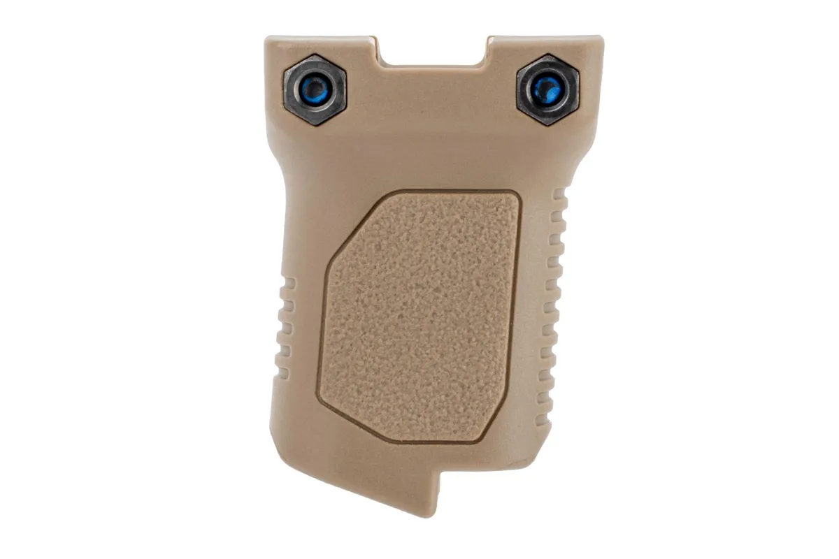 Strike Industries Angled Vertical Grip with Cable Management for 1913 Picatinny Rail - Short - FDE - Foregrip for AR-15, vista 3