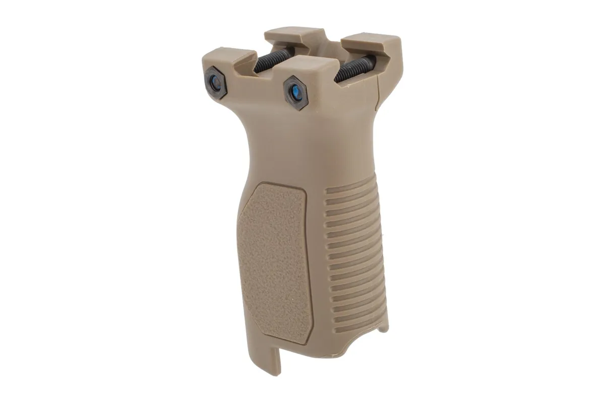 Strike Industries Angled Vertical Grip with Cable Management - Long - Picatinny - FDE - Foregrip for AR-15 - view 1