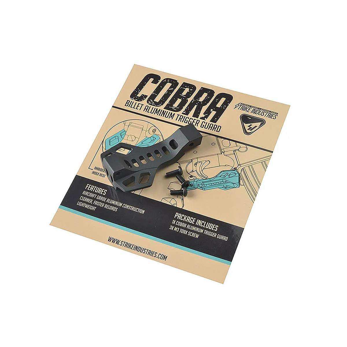 Strike Industries Billet Trigger Guard, Black SI-BTG-COBRA-BK - Trigger Guard for AR-15, vista 1