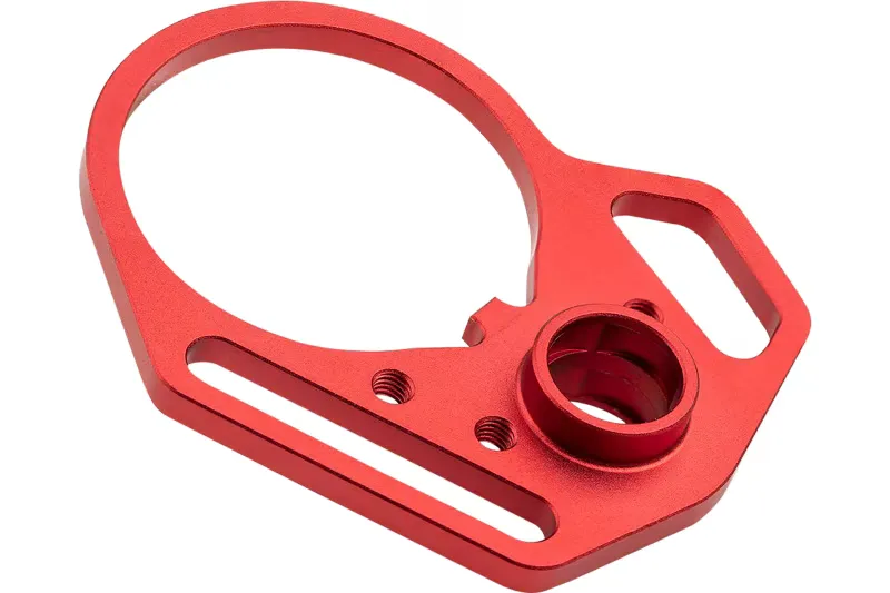 Strike Industries End Plate and Anti-Rotate Castle Nut for Receivers, Red - SI-AR-UL-MFEP&ACN-RED - End Plate for AR-15, vista 1