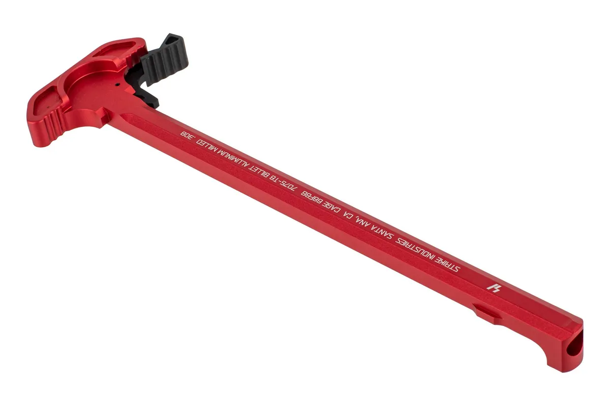 Strike Industries Extended Latch AR Charging Handle AR-10 .308 Winchester Red One Size - Charging Handle for AR-15, vista 2