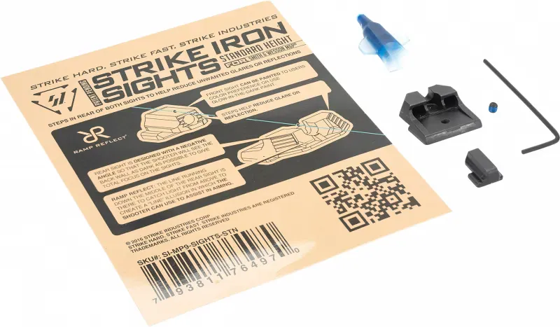 Strike Industries Iron Sight Front/Rear, Black - SI-MP9-SIGHTS-STN - Iron Sights for AR-15 - view 2