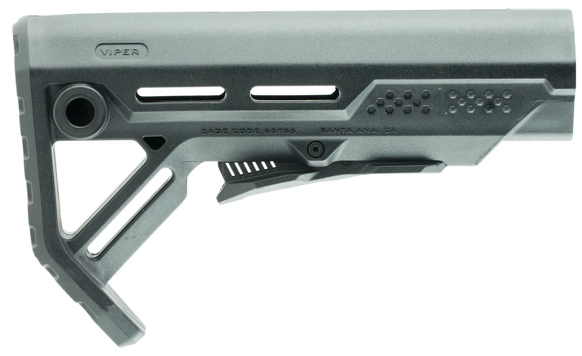 Strike Industries MOD1 Polymer Strike Stock, Black/Black - VIPER-ES-MOD1BK-BK - Stock & Brace for AR-15, vista 1