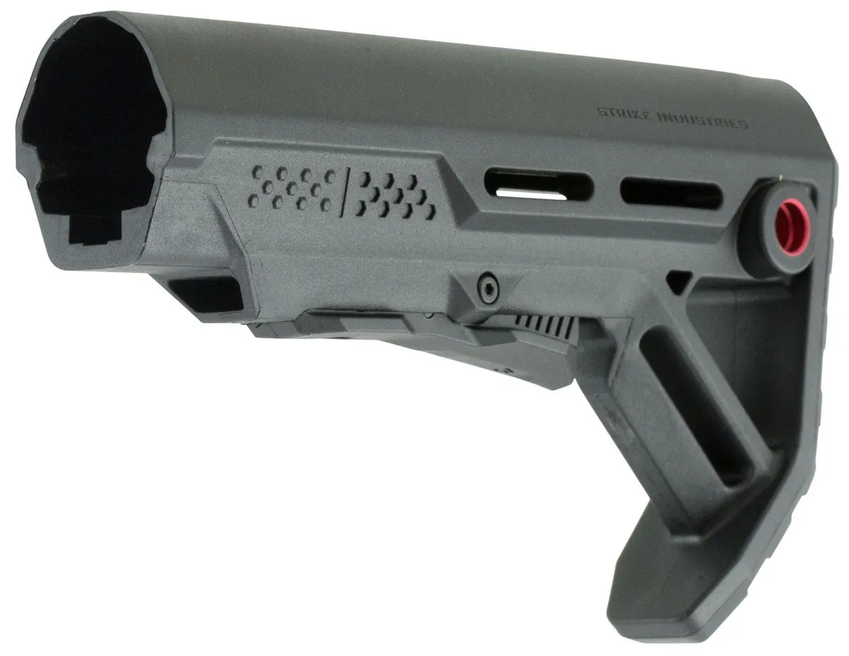 Strike Industries MOD1 Polymer Strike Stock, Black/Red - VIPER-ES-MOD1BK-RED - Stock & Brace for AR-15, vista 1