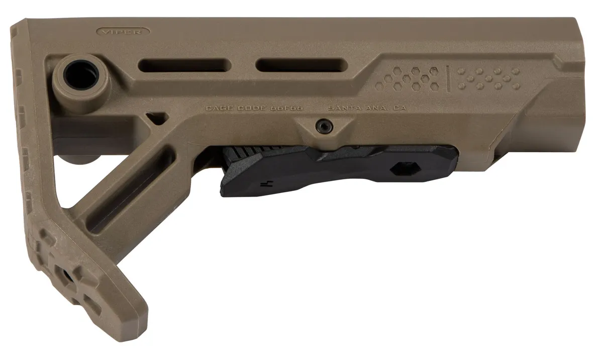 Strike Industries MOD1 Polymer Strike Stock, Flat Dark Earth/Black - VIPERES-MOD1FDE-BK - Stock & Brace for AR-15, vista 1