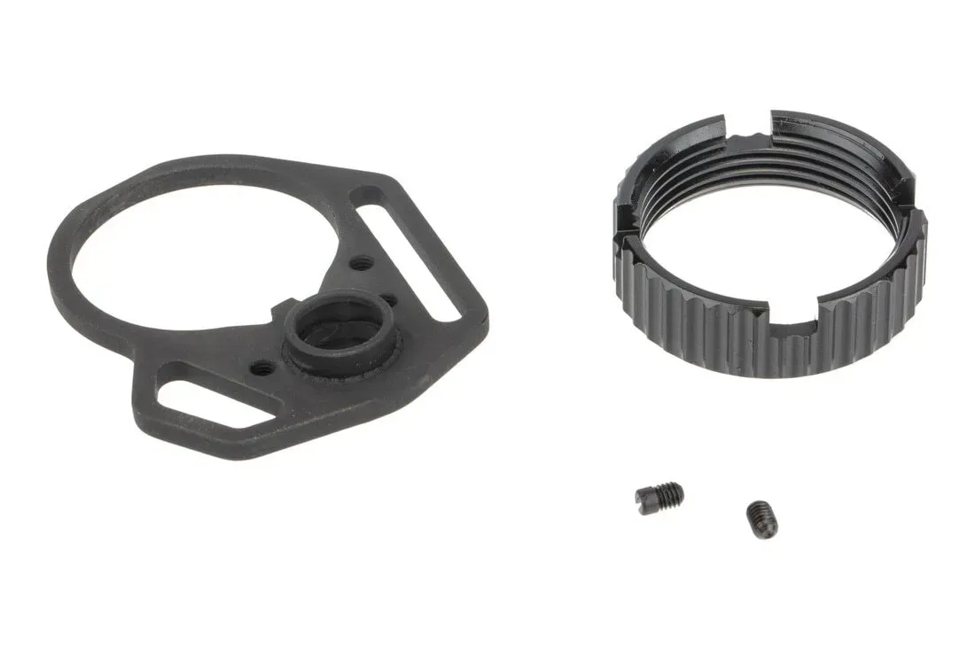 Strike Industries Multi-Function End Plate With Anti-Rotation Castle Nut - Black - End Plate for AR-15, vista 1