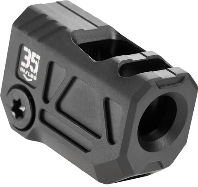Strike Industries OpticsPlanet Exclusive Strike Industries Strike Micro QUAD V Threaded 9mm Compensator 1/2x28 Black - Muzzle Device for AR-15 - view 1