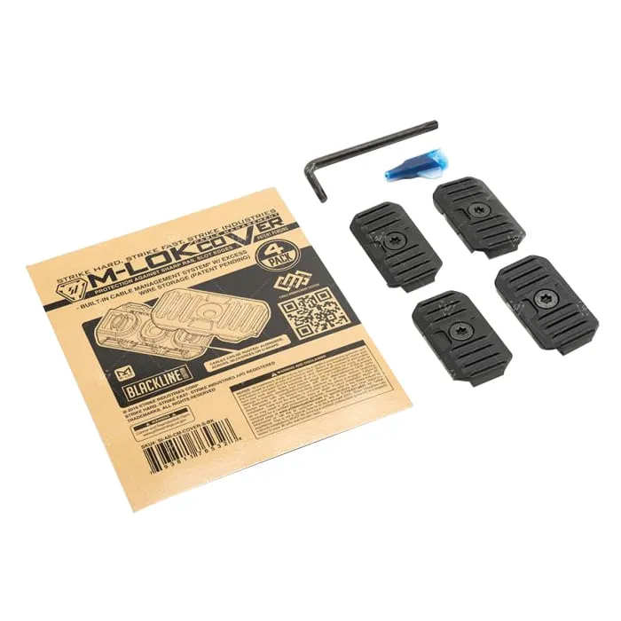 Strike Industries Short Cable Management Cover for M-LOK Rails, Black - SI-AR-CM-COVER-S-BK - Handguard for AR-15, vista 1