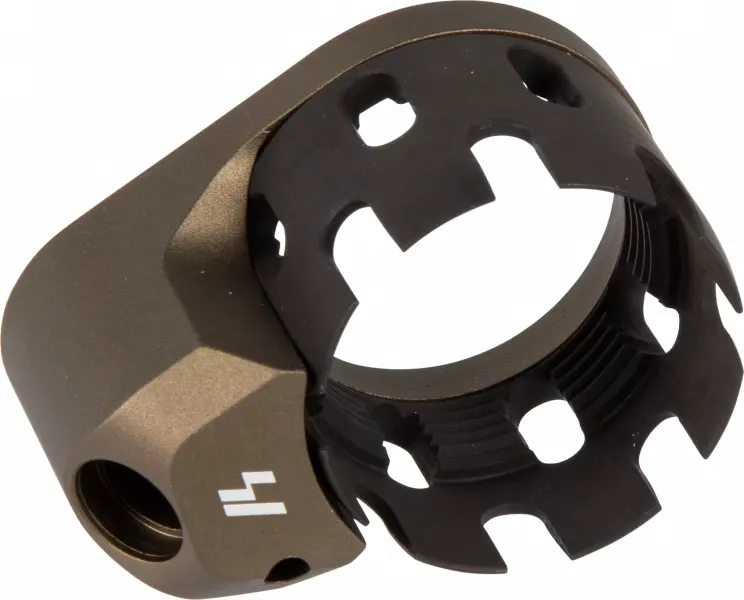Strike Industries TRIBUS Enhanced Castle Nut and Ext End Plate for AR-15 Rifle, FDE - Castle Nut - view 1