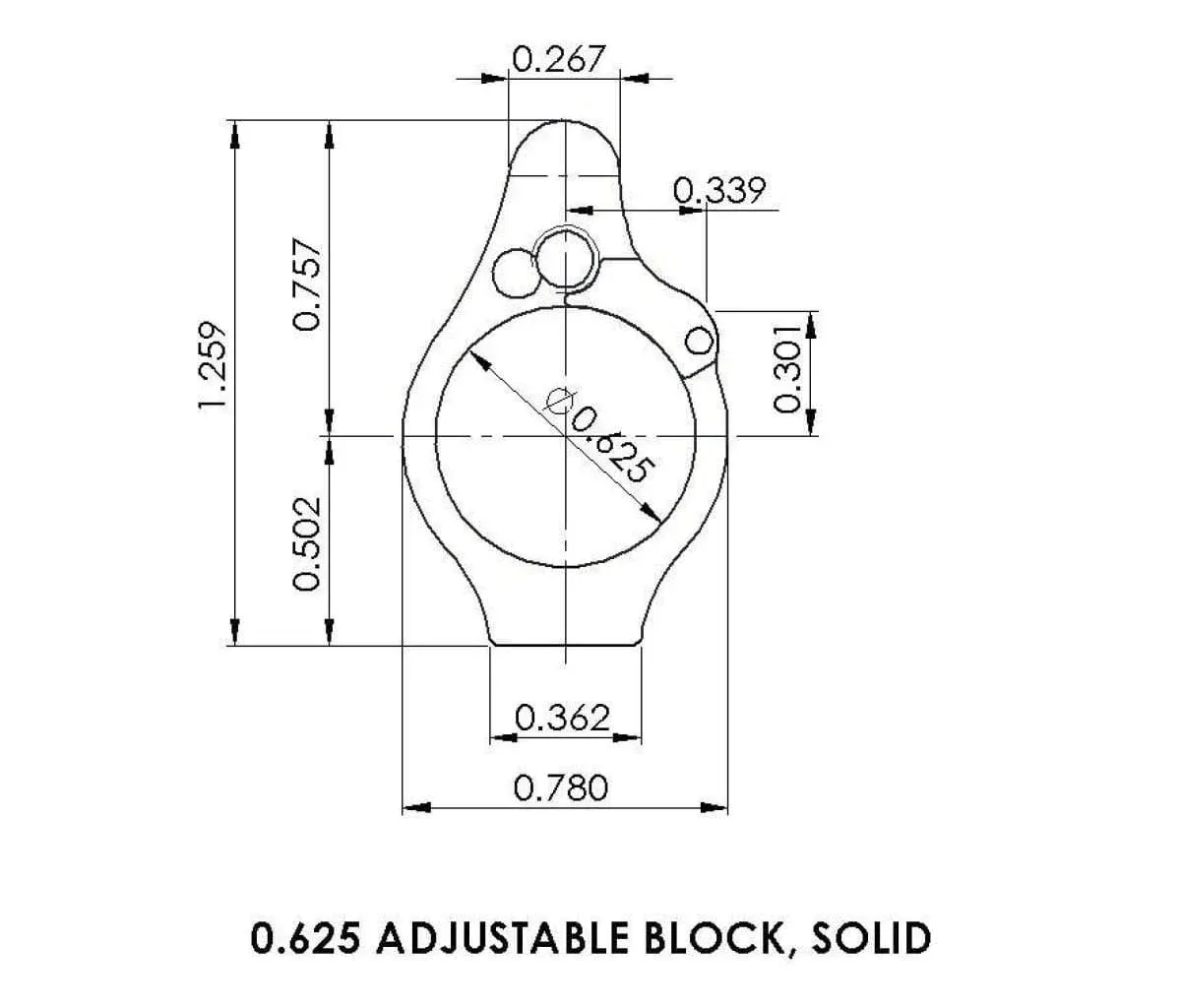 Superlative Arms .625 Adjustable Gas Block - Solid - Stainless Steel - Gas Block for AR-15 - view 1