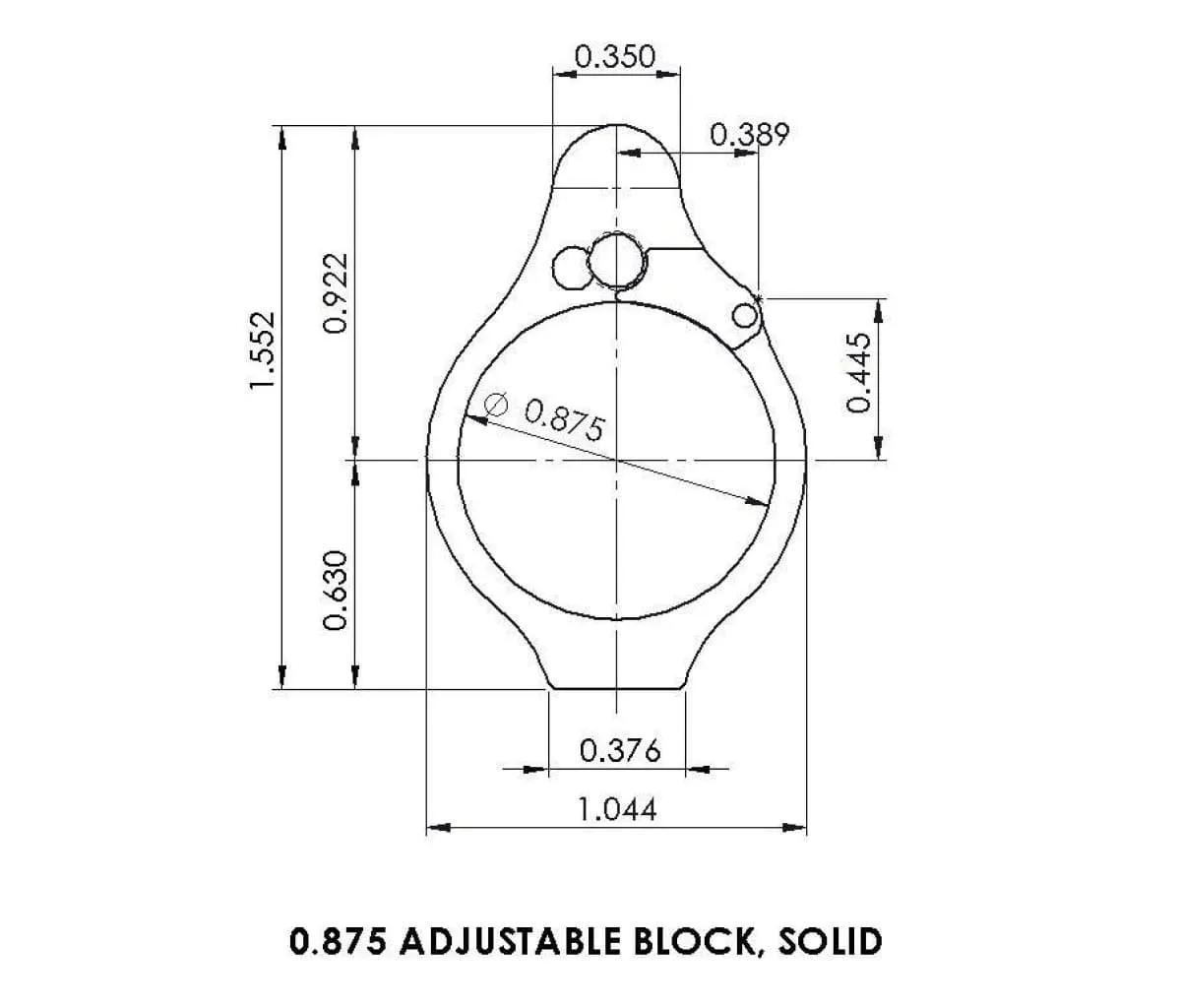 Superlative Arms .875 Adjustable Gas Block - Solid - Melonite - Gas Block for AR-15, vista 1