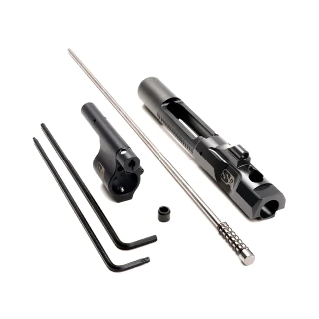 Superlative Arms AR-15 .625in Solid Adjustable Piston System Solid Set Screw Melonite QPQ Piston Gas Block Rifle Length Op Rod Right Hand Full Auto - Gas Block for AR-15, vista 1
