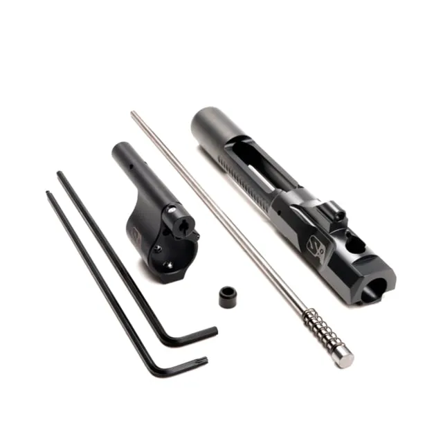 Superlative Arms AR-15 .750in Solid Adjustable Piston System Solid Set Screw Melonite QPQ Piston Gas Block Mid Length Op Rod Right Hand Full Auto Dark - Gas Block for AR-15 - view 1