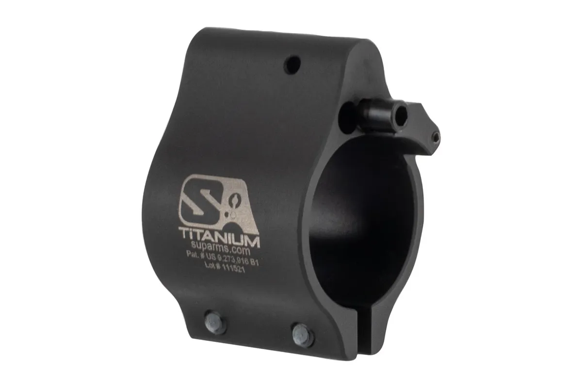 Superlative Arms Bleed Off Adjustable Gas Block Clamp on .875" -Titanium - Dlc Dark Finish - Gas Block for AR-15, vista 2