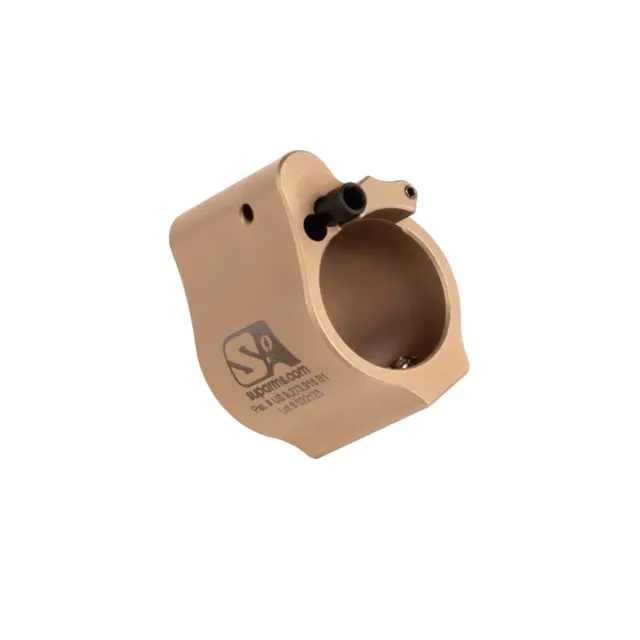 Superlative Arms Solid Set Screw Adjustable Bleed Off Gas Block .936in Solid Set Screw Stainless Steel DLC Tan Finish Tan - Gas Block for AR-15 - view 1