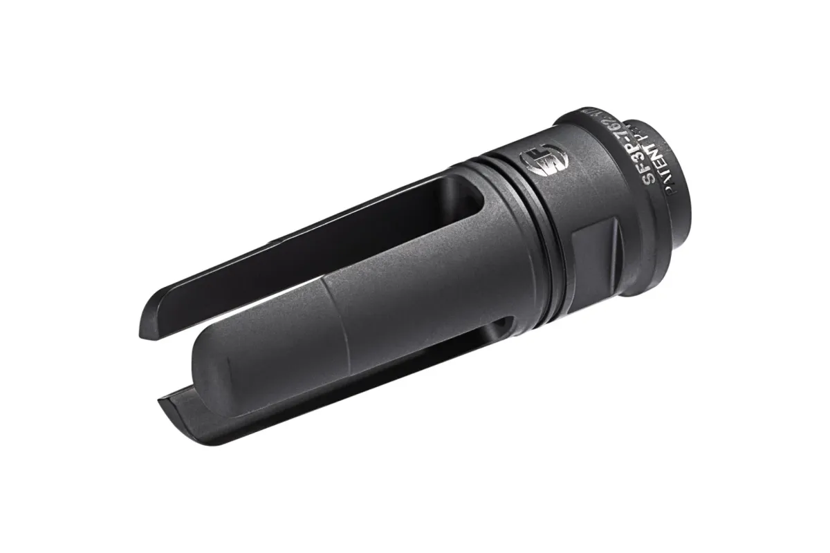 SureFire SF3P762 SOCOM 3-Prong Flash Hider Black DLC Stainless Steel with 5/8"-24 tpi Threads & 2.60" OAL for 7.62x51mm NATO AR-10 - Muzzle Device for AR-15 - view 1
