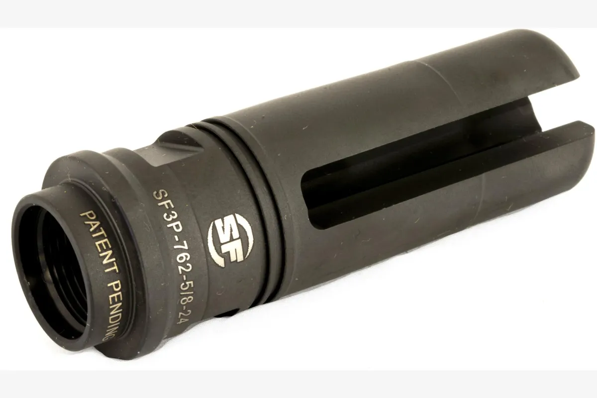 Surefire SOCOM Flash Hider/Suppressor Adapter Three Prong 762NATO 5/8X24 RH - Black - Muzzle Device for AR-15, vista 1