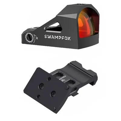 Swampfox Justice Micro Reflex Sight - Rebel 45 Offset Dot Sight Mount & Justice Red Dot Black - Optic - view 1