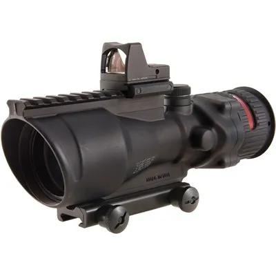 Trijicon Ta648 Acog 6x48mm Dual Illum Chevron 223 Reticle With Rm02 Rmr - 6x48mm Red Chevron 223 Reticle Black W/Ta75 Mount & Rm02 - Rifle Scope, vista 1