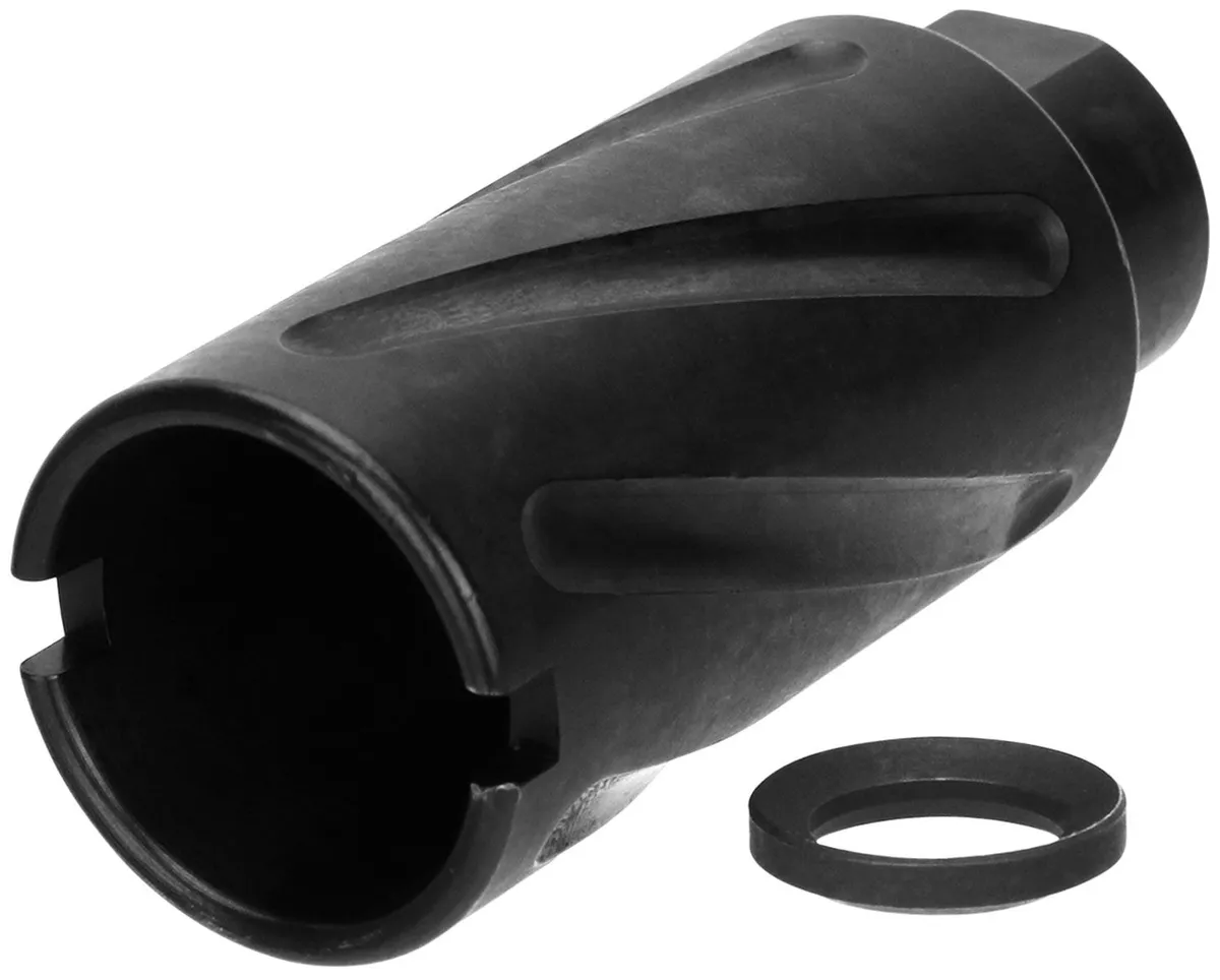 Tacfire 9mm Spiral Fluted Flash Hider - 1/2x36 - Muzzle Device for AR-15 - view 1