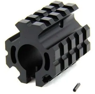 Tacfire AR15/.750 Low Pro Quad Rail Barrel Mount/Gas Block/Alum. Glossy Finish Clamp-On Black - Barrel for AR-15, vista 1