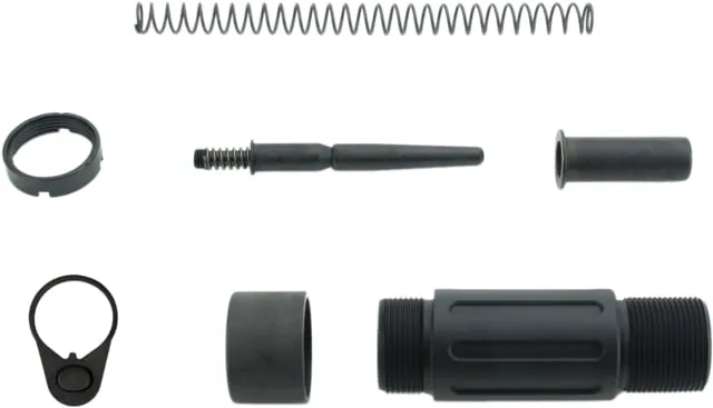 TacFire Short Pistol Buffer Tube Kit w/ Standard Endplate 3.5 in Black Small - Buffer Tube Assembly for AR-15, vista 1