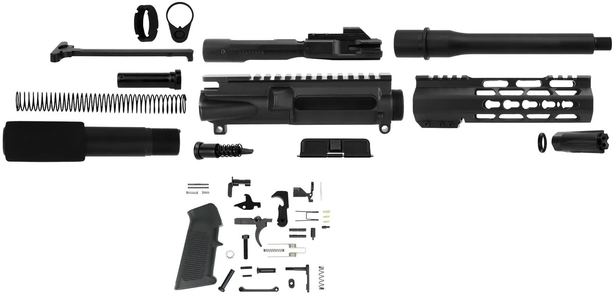 TacFire KeyMod AR Build Kit Black 9mm 7.5 Barrel - Upper Receiver for AR-15, vista 1
