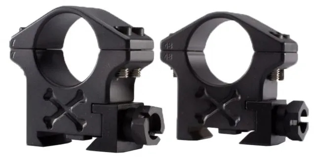 Talley 1in Tactical Rifle Scope Rings Black Armor Low - Optic Mount - view 1