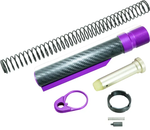 Timber Creek Enforcer Carbon Fiber Buffer Tube Kit Purple Anodized CF BTK PPA - Buffer Tube Assembly for AR-15, vista 1