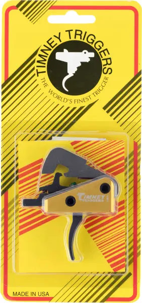 Timney Triggers Standard Curved Drop-in Single-Stage Competition Trigger for AR-10 Rifle, Black/Gold - 670 - Trigger for AR-15 - view 2