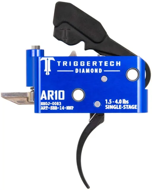 Triggertech AR10 Single-Stage Diamond Pro Curved Trigger 1.5-4lb Pull Admiral Blue Admiral Blue AR10 - Trigger for AR-15, vista 1