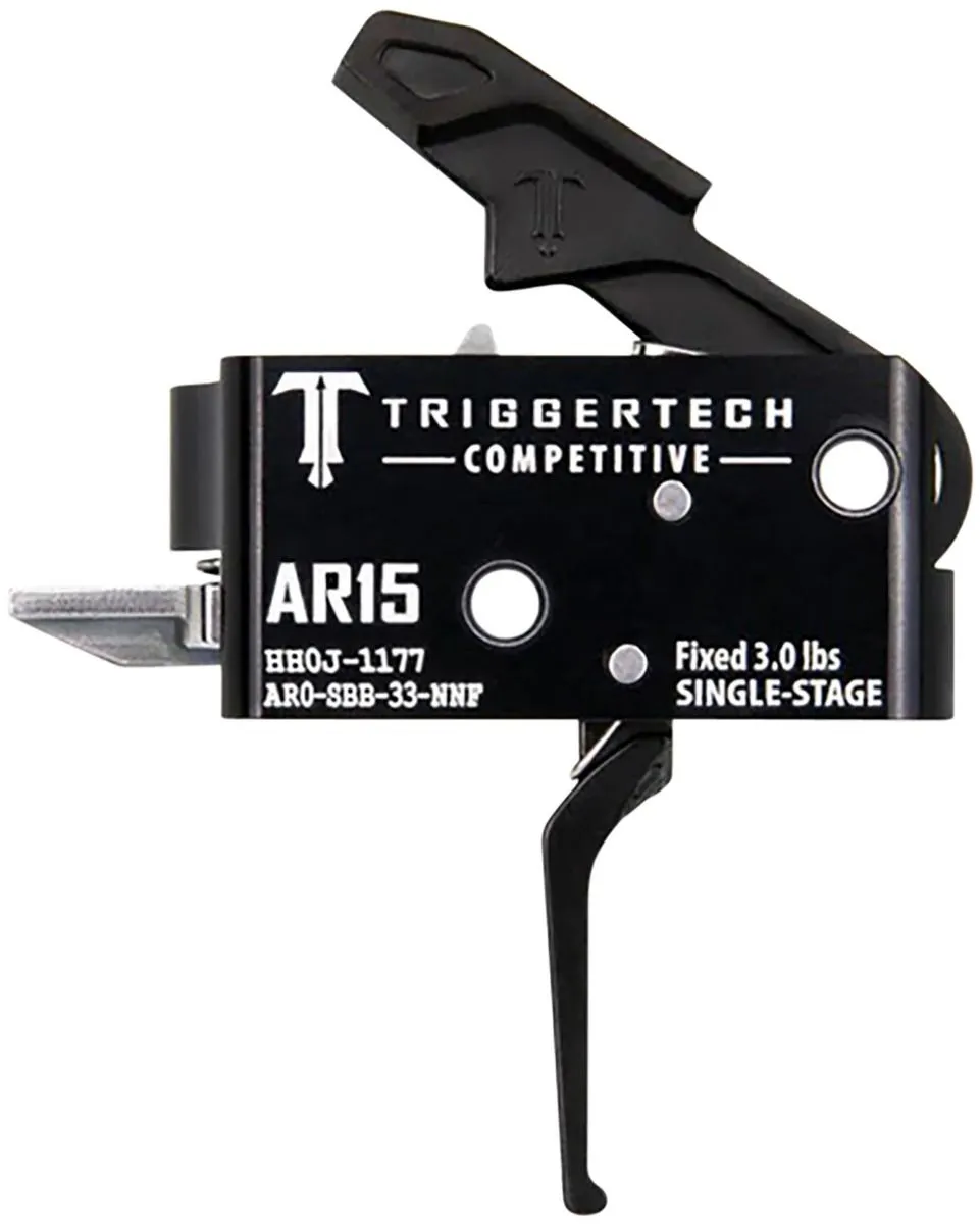TriggerTech AR15 Single-Stage Competitive Flat Trigger, Black/Black - Trigger for AR-15 - view 1