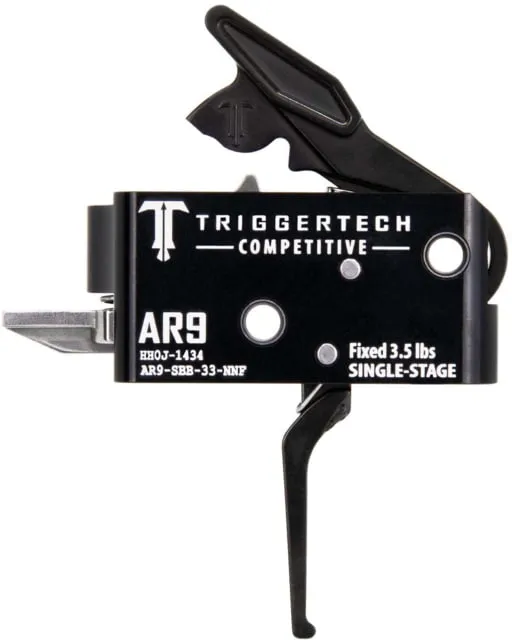 Triggertech AR9 Single-Stage Competitive Flat Competition Trigger 3lb Pull Black - Trigger for AR-15 - view 1