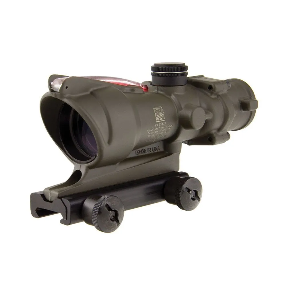 Trijicon ACOG 4x32mm Dual Illuminated Red 5.56/.223 BDC Chevron Rifle Scope, OD Green - 100309 - Rifle Scope, vista 2