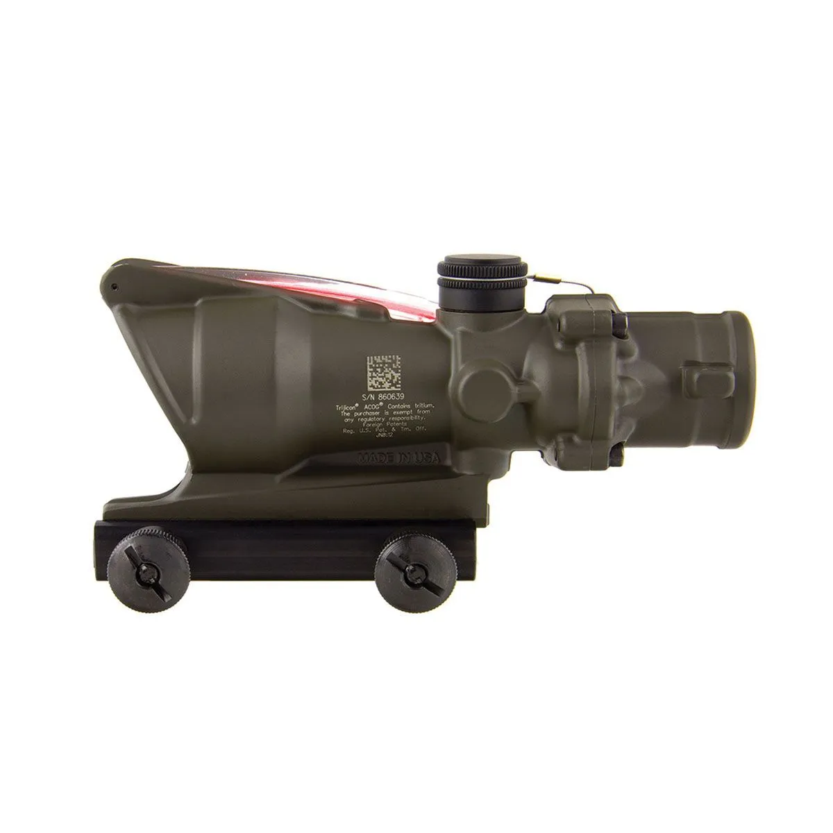 Trijicon ACOG 4x32mm Dual Illuminated Red 5.56/.223 BDC Chevron Rifle Scope, OD Green - 100309 - Rifle Scope, vista 3