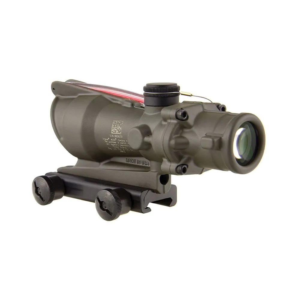 Trijicon ACOG 4x32mm Dual Illuminated Red 5.56/.223 BDC Chevron Rifle Scope, OD Green - 100309 - Rifle Scope, vista 4