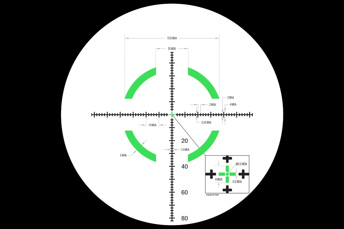 Trijicon Credo HX 1-6x24 FFP Rifle Scope - Green MOA Segmented Circle Reticle - Satin Black - Rifle Scope - view 3