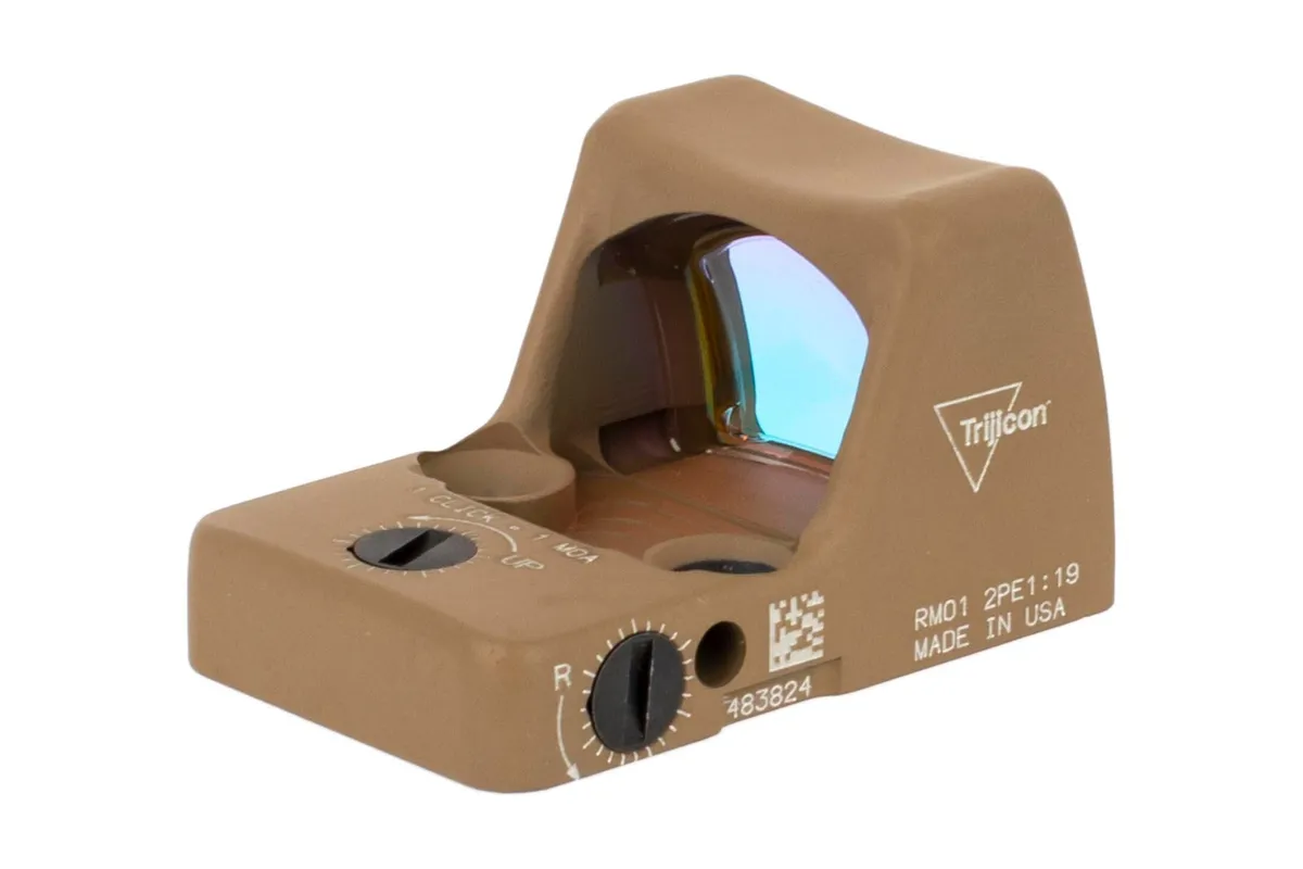 Trijicon RMR Type 2 Reflex Red Dot Sight 3.25 MOA Dot Cerakote Flat Dark Earth - Optic - view 3