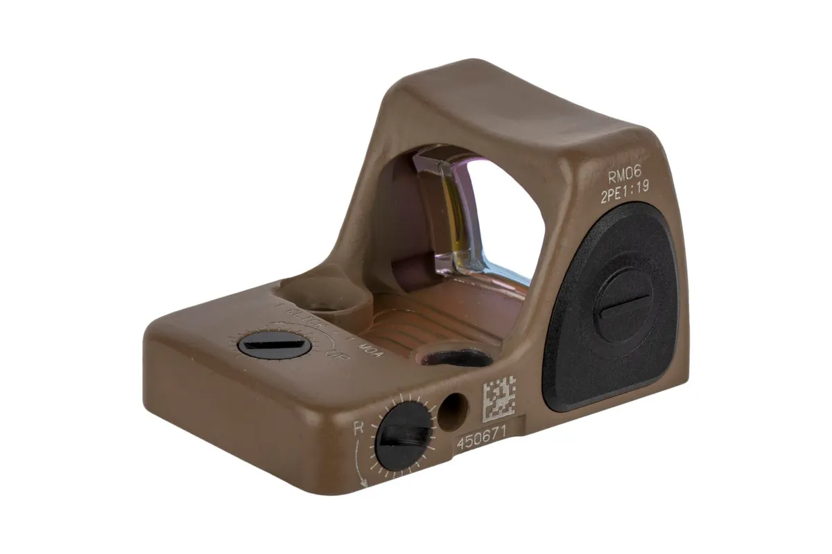 Trijicon RMR Type 2 Reflex Red Dot Sight Adjustable LED 3.25 MOA Red Dot Cerakote Flat Dark Earth - Optic, vista 3