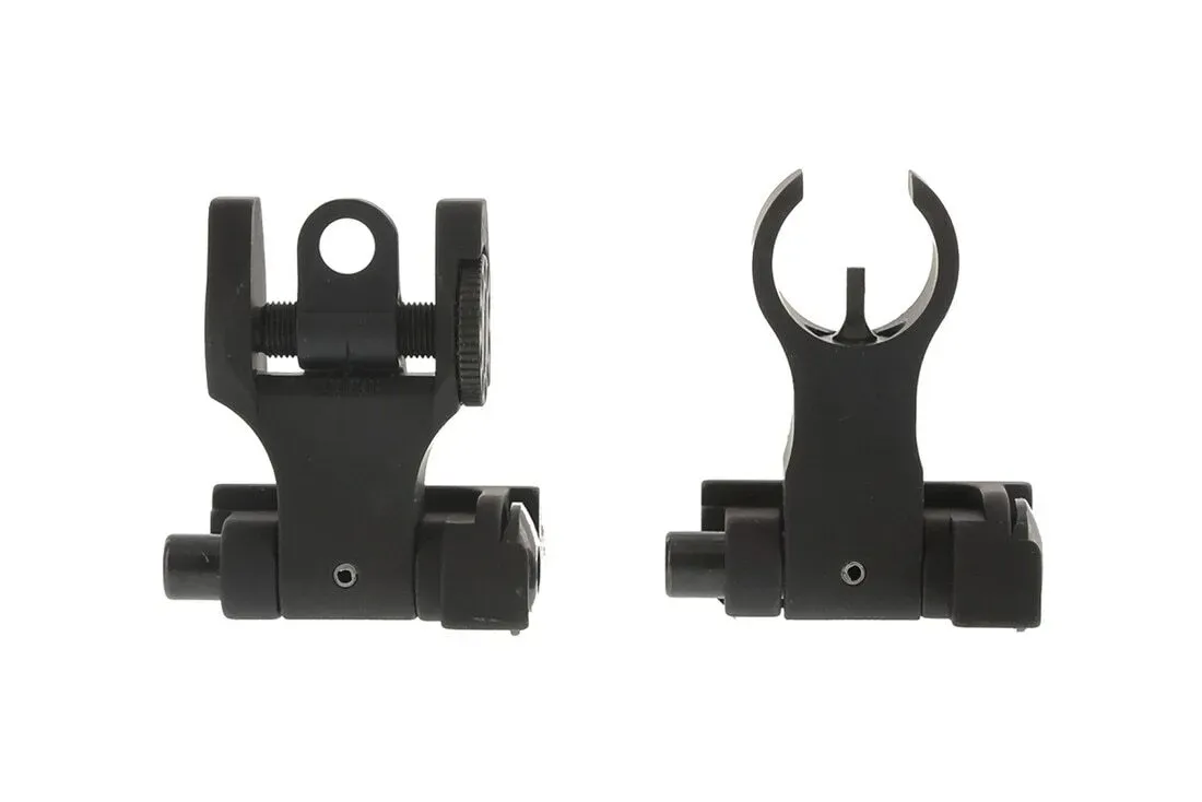 Troy Industries Offset Sight Set - Hk Front and Round Rear - Black - Front Sight for AR-15, vista 1