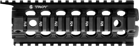 Troy Industries Troy Ind SRAIDIDD7BT00 Battle Rail Drop-In Enhanced 7" 6005A-T6 Aluminum Black Anodized for M16, M4 - Handguard for AR-15, vista 1