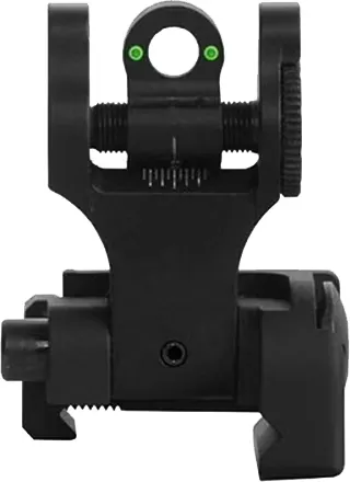 Troy Industries Troy Ind SSIGFBSRTBT00 Tritium BattleSights Rear Sight Folding Green Black Hardcoat Anodized for AR-15 - Rear Sight for AR-15, vista 1
