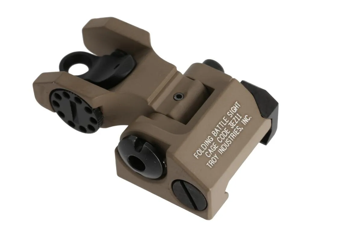 Troy Industries Troy Rear Folding BattleSight, FDE - SSIG-FBS-R0FT-00 - Iron Sights for AR-15 - view 4
