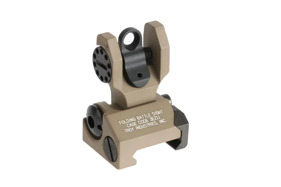 Troy Industries Troy Rear Folding BattleSight, FDE - SSIG-FBS-R0FT-00 - Iron Sights for AR-15, vista 1
