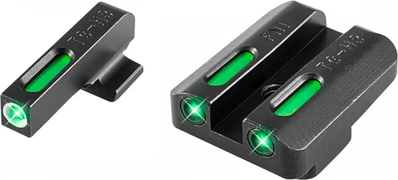 TruGlo TG13FN2A TFX Day/Night Sights FN 40 Tritium/Fiber Optic Green w/White Outline Front Green Rear Black - Iron Sights for AR-15, vista 2