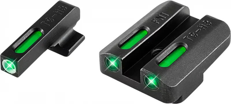 TruGlo TG13FN3A TFX Day/Night Sights FN 45 Tritium/Fiber Optic Green w/White Outline Front Green Rear Black - Iron Sights for AR-15, vista 2