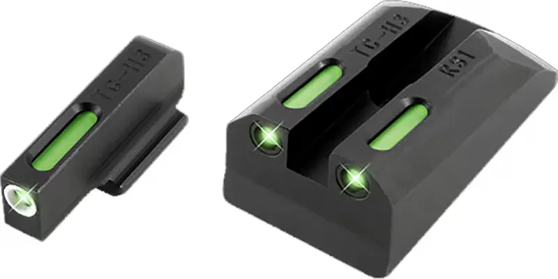 TruGlo TG13RS1A TFX Day/Night Sights Ruger SR9/SR40/SR45 Tritium/Fiber Optic Green w/White Outline Front Green Rear Black - Iron Sights for AR-15, vista 2