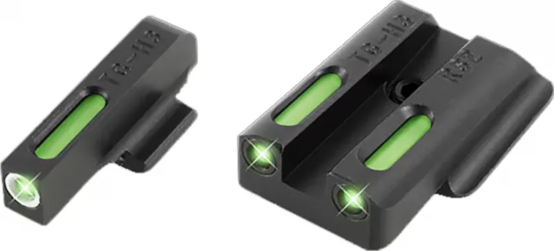 TruGlo TG13RS2A TFX Night Sights Ruger LC9/LC9s/LC380 Tritium/Fiber Optic Green w/White Outline Front Green Rear Black - Iron Sights for AR-15, vista 1