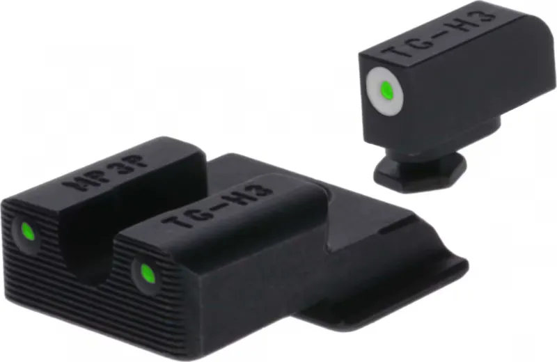 TruGlo Tritium Pro Sight Front/Rear, Green/Orange/Green - TGTG231W1C - Iron Sights for AR-15, vista 1
